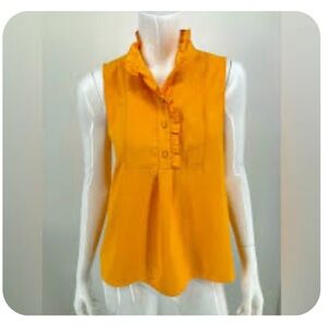 Women's Sleeveless Ruffle Top - Yellow